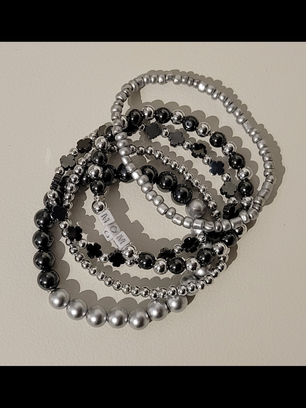 Hand Crafted Stretch Beaded Bracelet Set of 5 Perfect for Mother's Day!